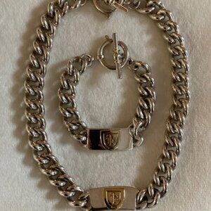 Ralph Lauren Silver & Gold-Tone Chain Necklace & Bracelet Set
